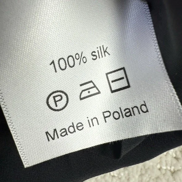 Monica Nera Silk Blouse Women's UK 12 EU 38 Black Long Sleeve Poland $325